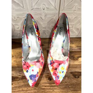 Limelight Heartbreaker Abstract Pink Floral Heels. Size 9